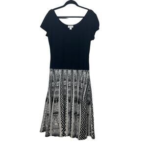 Coldwater Creek Color Block Women's Aztec Print Dress Size 10 Line Cotton Blend